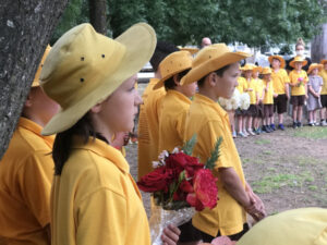 Students fall respectfully silent