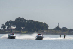 Junior waterskiers compete on Lake Charm