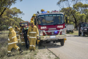 Bushfire on Pearces Track in Benwell State Forest – not yet under control.