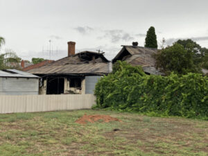 House gutted after fire reignites