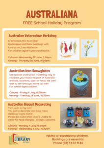 Australian theme holiday program at libraries
