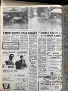 Flooded drains and stranded cattle – Oct 5, 1993