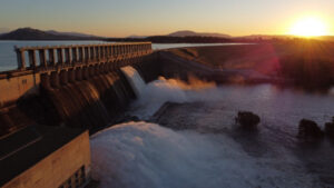 Spillway gates used to release water