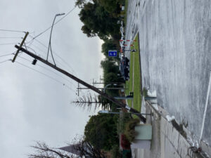 Truck hits power pole