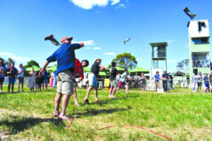Gumboots fly at Gunbower