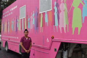 Squeezing them in breast screen van