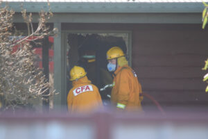 Fire damages house
