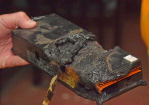 Library fire averted