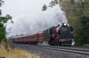 Rare steam loco on track