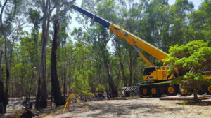 Footbridge works underway
