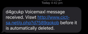 Telstra warns not to open voice message text scam