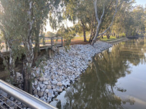 Barham boardwalk at risk as erosion exposes pylons