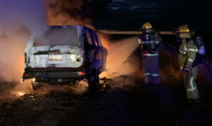 Car torched, businesses burgled