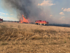 Lightning strike fire takes more than five hours to control