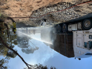 Firefighters extinguish Lalbert hay truck blaze