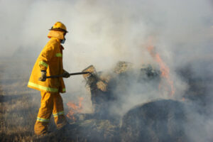 Warning on haystack fires