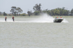 High speed action on lake