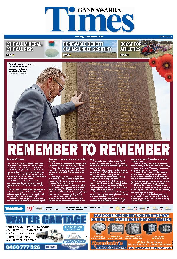 Gannawarra Times – 11th November 2025