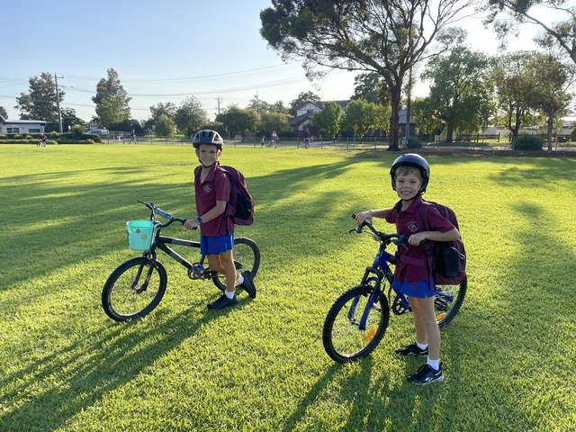 Wheels on the bike go round and round